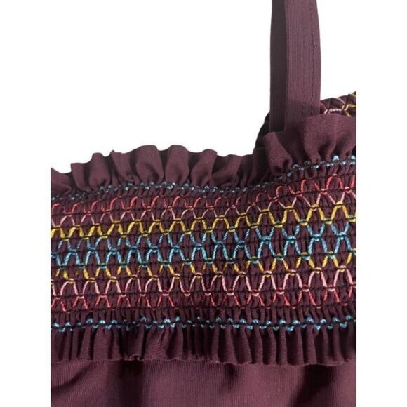 Bleu Rod Beattie Swimsuit Plum Smocked One Piece Size 6 - Picture 4 of 6